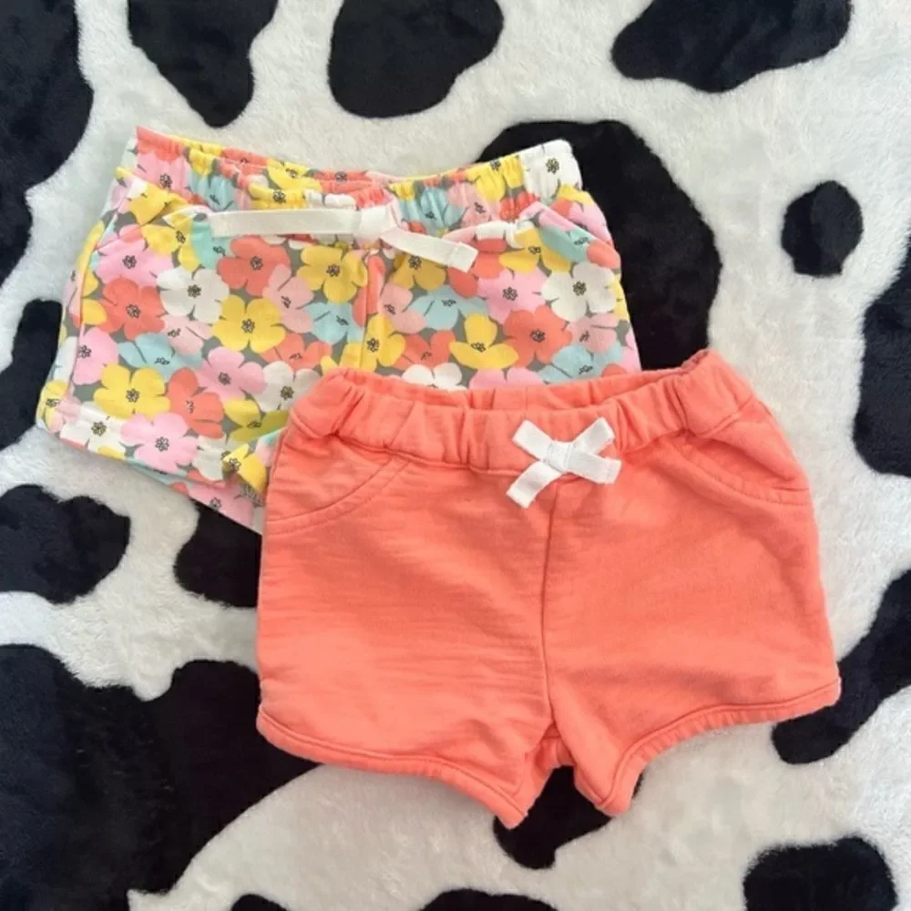 Carter's‎ Baby Floral Pull-On Shorts and Carter's Baby Pull- On Shorts Bundle